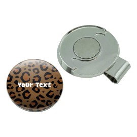 GRAPHICS & MORE Personalized Custom 1 Line Leopard Animal Print Golf Hat Clip with Magnetic Ball Marker