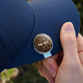 GRAPHICS & MORE Personalized Custom 1 Line Leopard Animal Print Golf Hat Clip with Magnetic Ball Marker