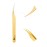MGER Lash Tweezers for Eyelash Extensions, Hand Calibrated Dolphin-shaped & Curved Tip, False Lash Application Tools, Pack of 2, Gold (Dolphin-shaped Tweezers)