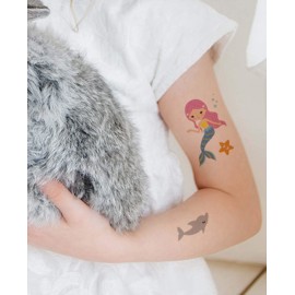 Mermaid Temporary Tattoos(80 designs) - COKOHAPPY Fake Mermaid Assorted Temporary Tattoos For Kids Children Girls Birthday Party Favors Supplies Party Accessories