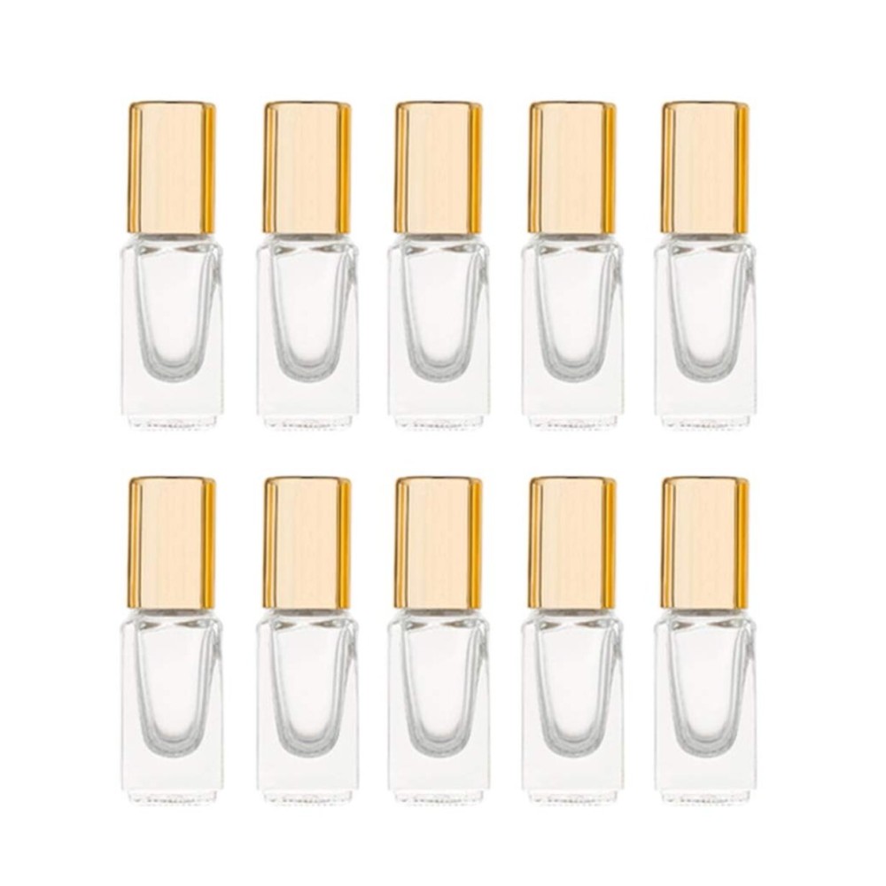 3ml Square Glass Roller Bottle For Essential Oils,Mini Glass Bottles With Stainless Steel Roller Balls,Gold Aluminum Caps Portable Roll-On Vial Aromatherapy Perfume Container-10 Pack 3ml Square Glass Roller Bottle For Essential Oils,Mini Glass Bottles With Stainless Steel Roller Balls,Gold Aluminum Caps Portable Roll-On Vial Aromatherapy Perfume Container-10 Pack