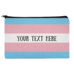 Personalized Custom 1 Line Transgender Pride Flag Makeup Cosmetic Bag Organizer Pouch