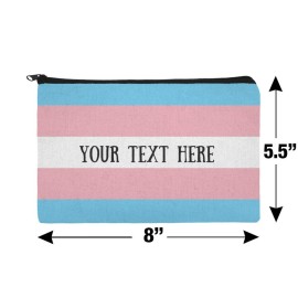Personalized Custom 1 Line Transgender Pride Flag Makeup Cosmetic Bag Organizer Pouch