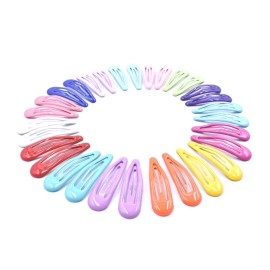 Art&Beauty 15 Pairs Colorful Assorted Color Glossy Snap Prong Clips Bendy Hair Clips Barrettes for Ladies Girls Women Adults Hair Bows