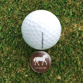GRAPHICS & MORE Personalized Custom 1 Line Horse Silhouette on Wood Golf Divot Repair Tool and Ball Marker