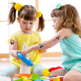 Konsait Kids Tattoos Butterfly Temporary Tattoos, Fake Tattoo Sticker for Girls Kids Women Children\'s Birthday Party Bag Filler Gift Birthday Girls Party Favors, 16 Sheets