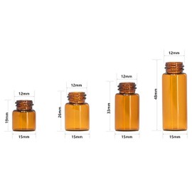 AFMNQZ 50Pack Set 3ML Amber Glass Bottle with Orifice Reducer and Cap Small Essential Oil Vials (3ML)