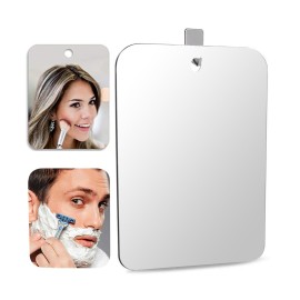 DFLLLO Large Fogless Shower Mirror, Anti-Fog Shower Mirror (11 inX7.8 in), Fog-Free Travel Shave Mirror, Shatterproof Shaving Mirror, Wall Hanging Mirror, Portable Makeup Mirror