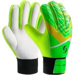 Sportout Kids Goalkeeper Gloves, Soccer Gloves with Double Wrist Protection and Non-Slip Wear Resistant Latex Material to Prevent Injuries (Green, Size 7 Suitable for 12 to 14 Years Old)