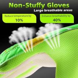 Sportout Kids Goalkeeper Gloves, Soccer Gloves with Double Wrist Protection and Non-Slip Wear Resistant Latex Material to Prevent Injuries (Green, Size 7 Suitable for 12 to 14 Years Old)