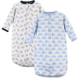 Hudson Baby Unisex Baby Cotton Long-Sleeve Wearable Sleeping Bag, Sack, Blanket, Paper Airplane, 3-9 Months