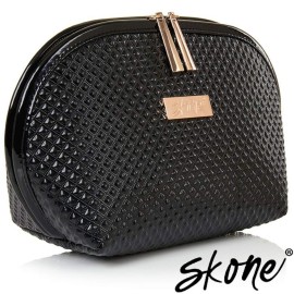 Skone Luxury Designer Makeup Bag - Stylish Patent Leather Cosmetic Organizer with Rose Gold Zipper, Travel-Friendly, Waterproof, Durable & Cruelty-Free for Beauty Essentials and Accessories, Black Skone Luxury Designer Makeup Bag - Stylish Patent Leather Cosmetic Organizer with Rose Gold Zipper, Travel-Friendly, Waterproof, Durable & Cruelty-Free for Beauty Essentials and Accessories, Black