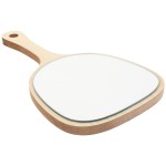 Lurrose Hand Mirror Wood Handheld Mirrors with Handle Wall Mounted Bathroom Mirror for Women Makeup Salon Travel
