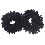 AUEAR, 2 Pack Scrunchie Headwear Hair Tie Ring Plain Big Hairband (Black)