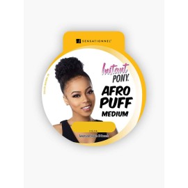 Sensationnel Instant Pony Half Wig AFRO PUFF MEDIUM - Synthetic pony tail and updo with adjustable drawstring for seamless pony styles - INSTANTPONY AFRO PUFF MEDIUM (1)