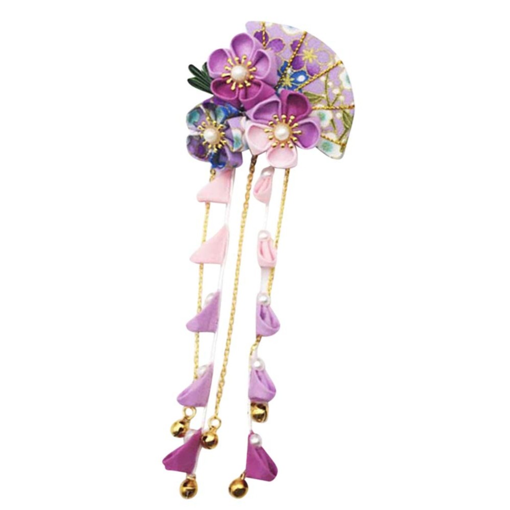 CRB Fashion Womens Kimono Traditional Tsumami Kanzashi Outfit Wedding Japanese Asian Yukata Hair Tie Flower Floral Sakura Fan Barrette Clip (Lilac Blue) CRB Fashion Womens Kimono Traditional Tsumami Kanzashi Outfit Wedding Japanese Asian Yukata Hair Tie Flower Floral Sakura Fan Barrette Clip (Lilac Blue)