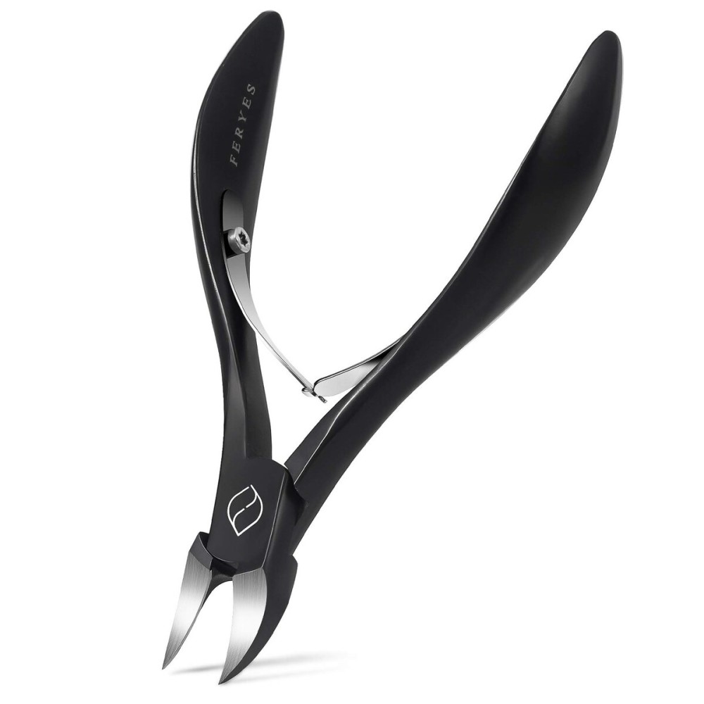 FERYES Toenail Clippers for Thick, Ingrown Toenails - Large Handle Toenail Cutters, Ingrown Tools 4R13 Stainless Steel Nail Clippers - Black FERYES Toenail Clippers for Thick, Ingrown Toenails - Large Handle Toenail Cutters, Ingrown Tools 4R13 Stainless Steel Nail Clippers - Black