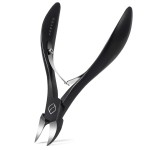 FERYES Toenail Clippers for Thick, Ingrown Toenails - Large Handle Toenail Cutters, Ingrown Tools 4R13 Stainless Steel Nail Clippers - Black