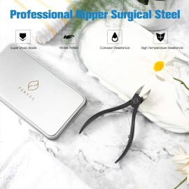FERYES Toenail Clippers for Thick, Ingrown Toenails - Large Handle Toenail Cutters, Ingrown Tools 4R13 Stainless Steel Nail Clippers - Black FERYES Toenail Clippers for Thick, Ingrown Toenails - Large Handle Toenail Cutters, Ingrown Tools 4R13 Stainless Steel Nail Clippers - Black