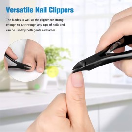 FERYES Toenail Clippers for Thick, Ingrown Toenails - Large Handle Toenail Cutters, Ingrown Tools 4R13 Stainless Steel Nail Clippers - Black FERYES Toenail Clippers for Thick, Ingrown Toenails - Large Handle Toenail Cutters, Ingrown Tools 4R13 Stainless Steel Nail Clippers - Black
