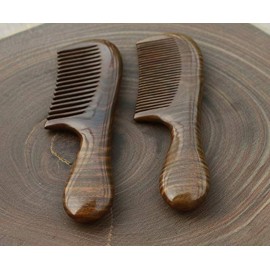 ERZA SCARLET Hair Comb Wooden Wide Tooth Comb for Curly Hair Detangling Green Sandalwood Comb