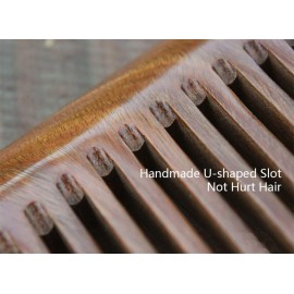 ERZA SCARLET Hair Comb Wooden Wide Tooth Comb for Curly Hair Detangling Green Sandalwood Comb