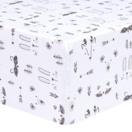 Sammy & Lou Scandi Animals 2-Pack Microfiber Fitted Crib Sheet Set, Fits Standard Crib Mattress 28 in x 52 in; Fully Elasticized,