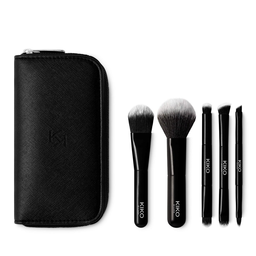 KIKO Milano Travel Brush Set | Travel Pouch With 5 Professional Brushes KIKO Milano Travel Brush Set | Travel Pouch With 5 Professional Brushes