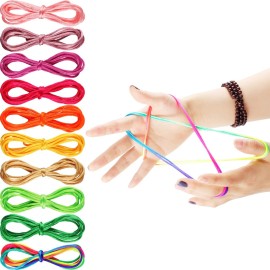Poen 10 Pieces Cats Cradle String Finger Game String Cats Cradle Game Book Toy Supplies, 65 Inch Long, 10 Colors