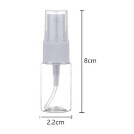 LASSUM 10 Pack 10ml/0.35oz Fine Mist Spray Bottle Clear Plastic Mini Spray Bottle for Essential Oils Makeup and Perfume