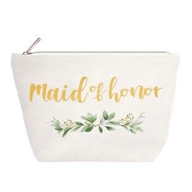 ELEGANTPARK Maid of Honor Bridesmaid Cosmetic Bag Travel Makeup Bag for Women Bridal Shower Gifts Wedding Party Pouch Zipper Canvas ELEGANTPARK Maid of Honor Bridesmaid Cosmetic Bag Travel Makeup Bag for Women Bridal Shower Gifts Wedding Party Pouch Zipper Canvas