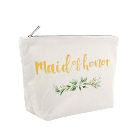 ELEGANTPARK Maid of Honor Bridesmaid Cosmetic Bag Travel Makeup Bag for Women Bridal Shower Gifts Wedding Party Pouch Zipper Canvas ELEGANTPARK Maid of Honor Bridesmaid Cosmetic Bag Travel Makeup Bag for Women Bridal Shower Gifts Wedding Party Pouch Zipper Canvas