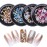 AKOAK 1 Box Nail Art Decorations Mixed 3D Rhinestones Beads Metal Flowers Pearl Beads for DIY Design Manicure (White)