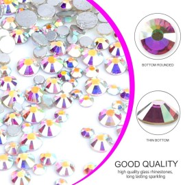 Nail Crystals, YGDZ 1728pcs Nail Art Rhinestone AB Nail Crystal Gems Stones for Nail Art Design Craft Decoration, 288pcs for Each Size (SS3 4 5 6 8 10) (Crystals AB) Nail Crystals, YGDZ 1728pcs Nail Art Rhinestone AB Nail Crystal Gems Stones for Nail Art Design Craft Decoration, 288pcs for Each Size (SS3 4 5 6 8 10) (Crystals AB)