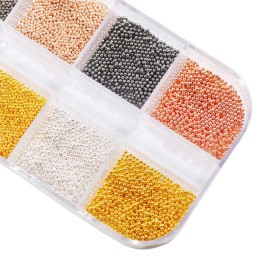 Metal Nail Steel Ball 0.6MM 0.8MM and 1.0MM Box Packaging Nails Accessories Nail Caviar Metal Bead Mini Steel Ball 1 Box