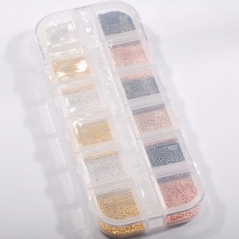 Metal Nail Steel Ball 0.6MM 0.8MM and 1.0MM Box Packaging Nails Accessories Nail Caviar Metal Bead Mini Steel Ball 1 Box