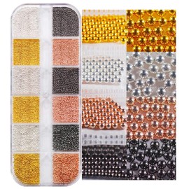 Metal Nail Steel Ball 0.6MM 0.8MM and 1.0MM Box Packaging Nails Accessories Nail Caviar Metal Bead Mini Steel Ball 1 Box