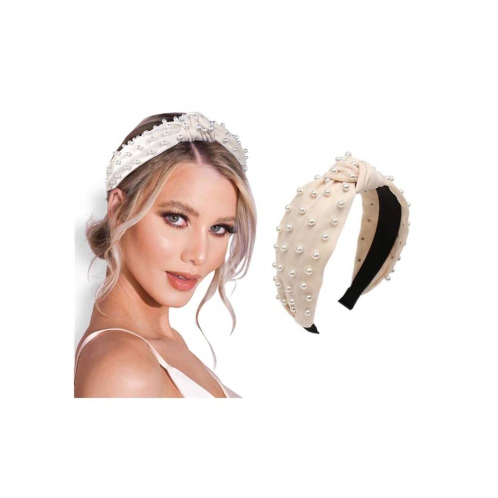 POPINK Pearl headband for Women Knot White Fashion Embellished Top Knotted Hairband ladies Twist Bohemian Hair accessories for Girls POPINK Pearl headband for Women Knot White Fashion Embellished Top Knotted Hairband ladies Twist Bohemian Hair accessories for Girls