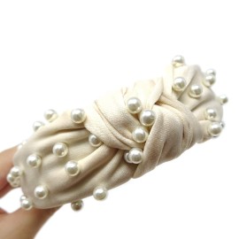 POPINK Pearl headband for Women Knot White Fashion Embellished Top Knotted Hairband ladies Twist Bohemian Hair accessories for Girls POPINK Pearl headband for Women Knot White Fashion Embellished Top Knotted Hairband ladies Twist Bohemian Hair accessories for Girls