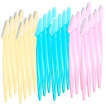 24 Pieces Eyebrow Razor Shaper Trimmer Shaver Women Men Facial Razor with Precision Cover by ACKLLR,Green Pink Yellow