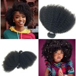 Brazilian Afro Kinky Curly Hair 8-22inch 4B4C 1 Bundle 100g Brazilian Virgin Remy Human Hair Weaves Natural Black Color (1 bundle 18inch, natural black)