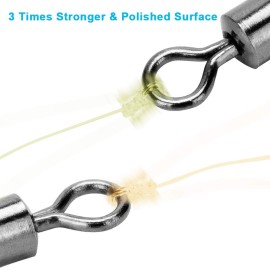 Siasky Fishing Swivels, 200pcs Barrel Swivels Fishing Stainless Steel Swivel Fishing for Saltwater Freshwater Fishing