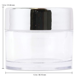 Beauticom 7 Gram / 7 ML Thick Wall Round Leak Proof Clear Acrylic Jars for Beauty, Cream, Cosmetics, Salves, Scrubs (72 Pieces Bottom Clear Base + 72 Pieces Lids, Metallic Silver) Beauticom 7 Gram / 7 ML Thick Wall Round Leak Proof Clear Acrylic Jars for Beauty, Cream, Cosmetics, Salves, Scrubs (72 Pieces Bottom Clear Base + 72 Pieces Lids, Metallic Silver)