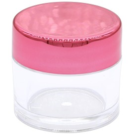 Beauticom 7g/7ml (0.23 Fl Oz) Thick Double Wall Leak-Proof Round Clear Plastic Jars with Flat Top Lids for Creams, Lotions, Make Up, Powders, Glitters (Color: Rose Gold, Quantity: 24 Pieces)