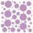 Set of 100 (Lilac) Vinyl Wall Decals - Assorted Polka Dots Stickers - Removable Adhesive Safe on Smooth or Textured Walls - Round Circles - for Nursery, Kids Room, Bathroom Decor