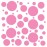 Set of 100 (Pink) Vinyl Wall Decals - Assorted Polka Dots Stickers - Removable Adhesive Safe on Smooth or Textured Walls - Round Circles - for Nursery, Kids Room, Bathroom Decor