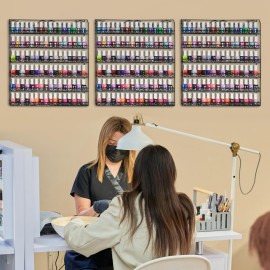 AMT 6 TIER Metal Nail Polish Racks, Fit Up To 108 BOTTLES, Black Wall Mounted, Display for The Wall, Young Living Essential Oils Organizer for Home Salon Business Spa (108 Bottles)