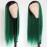 QD-Tizer Lace Front Wigs, Long Straight Hair Ombre Green Wig Glueless Heat Resistant Fiber Hair Synthetic Lace Front Wigs for Fashion Women