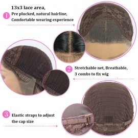 QD-Tizer Lace Front Wigs, Long Straight Hair Ombre Green Wig Glueless Heat Resistant Fiber Hair Synthetic Lace Front Wigs for Fashion Women