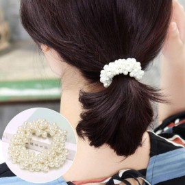 Aysekone 3 Pack Fashion Imitation Pearl Hair Accessories: Ties, Bands, Ropes, Rings, Scrunchies, Ponytail Holder for Women Girls